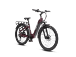 ENVO ST50 is an e-bike that functions as a commuter and cargo carrier. Its rugged frame coupled with suspension fork allows for smooth rides on any terrain. Powered by a 750W motor, the bike's cargo rack and basket can easily transport tools, groceries, or even second passenger.